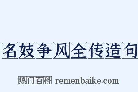 名妓争风全传造句是什么意思的图片